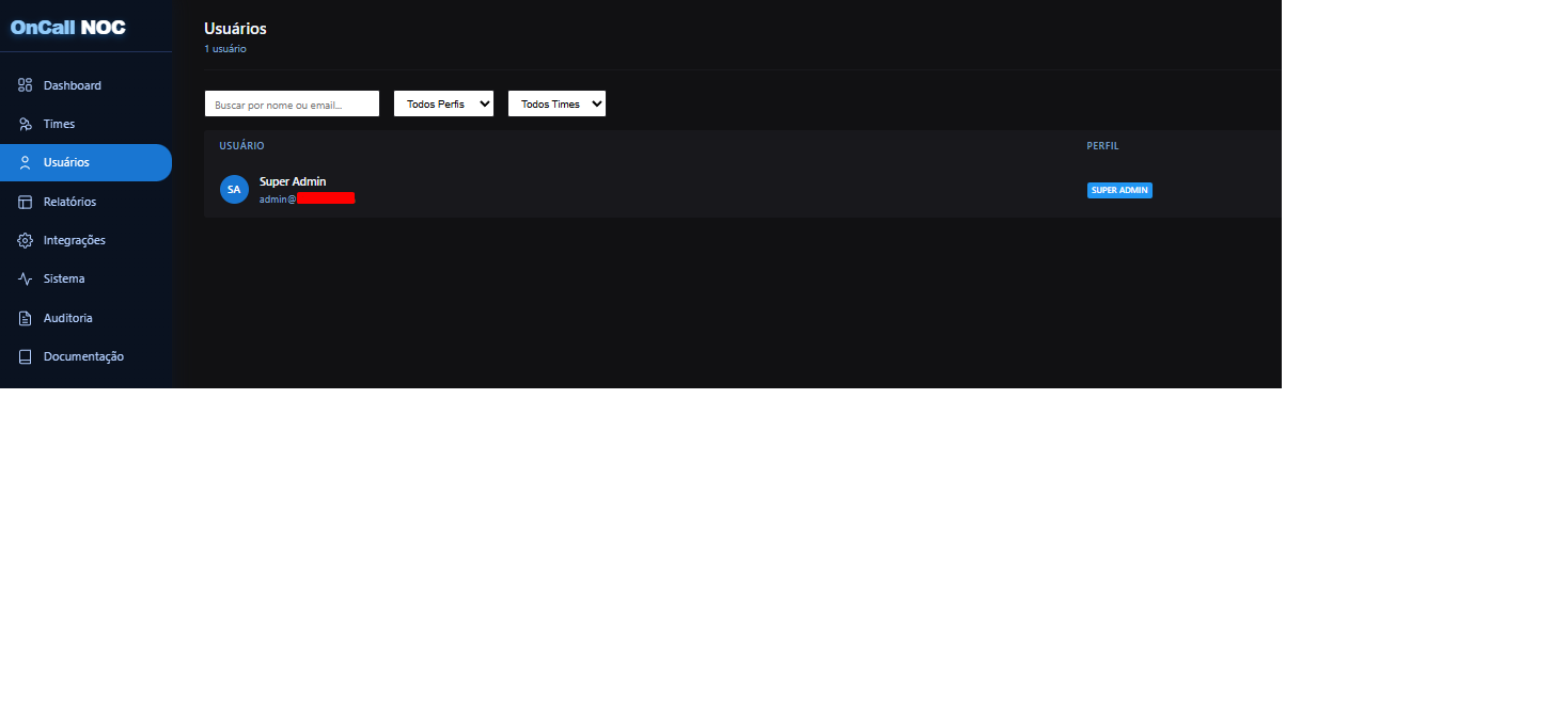Usuarios com RBAC e forma de acionamento